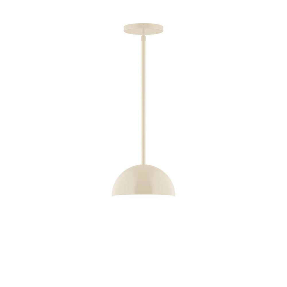 Montclair Lightworks STG431-16-L10 8" Axis Mini Dome LED Stem Hung Pendant, Cream